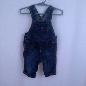 Oshkosh genuine baby overalls Size 9M Cotton Blue denim Pockets Snap crotch